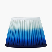 Charger l'image dans la galerie, Lampshade 40cm in graduating cobalt blue ombre design from Designers Guild, handcrafted and pleated.
