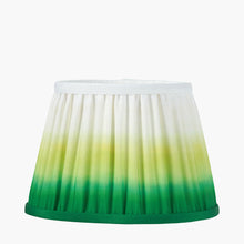 Charger l'image dans la galerie, Lampshade hand pleated in ombre green and white from Designers Guild, perfect for adding color to any lamp base.
