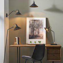 Load image into Gallery viewer, Canton matt black &amp; brass metal cone wall light
