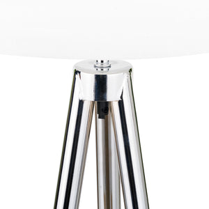 Metal & wood grain tripod floor lamp in two finishes