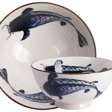 Japanese Koi plate & bowls