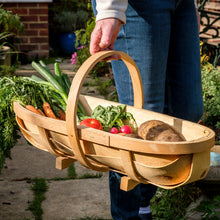 Load image into Gallery viewer, Traditional wooden harvest trug in two sizes
