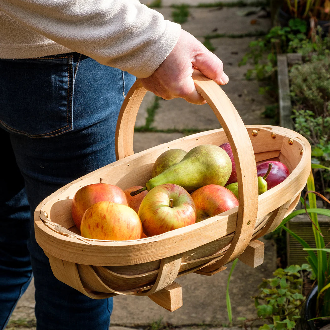 Traditional wooden harvest trug in two sizes