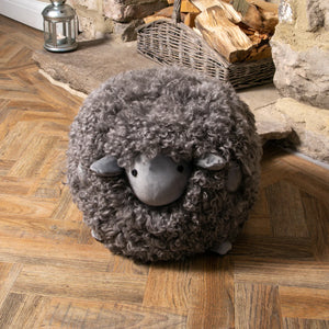 Little Lamb, grey sheepskin stool