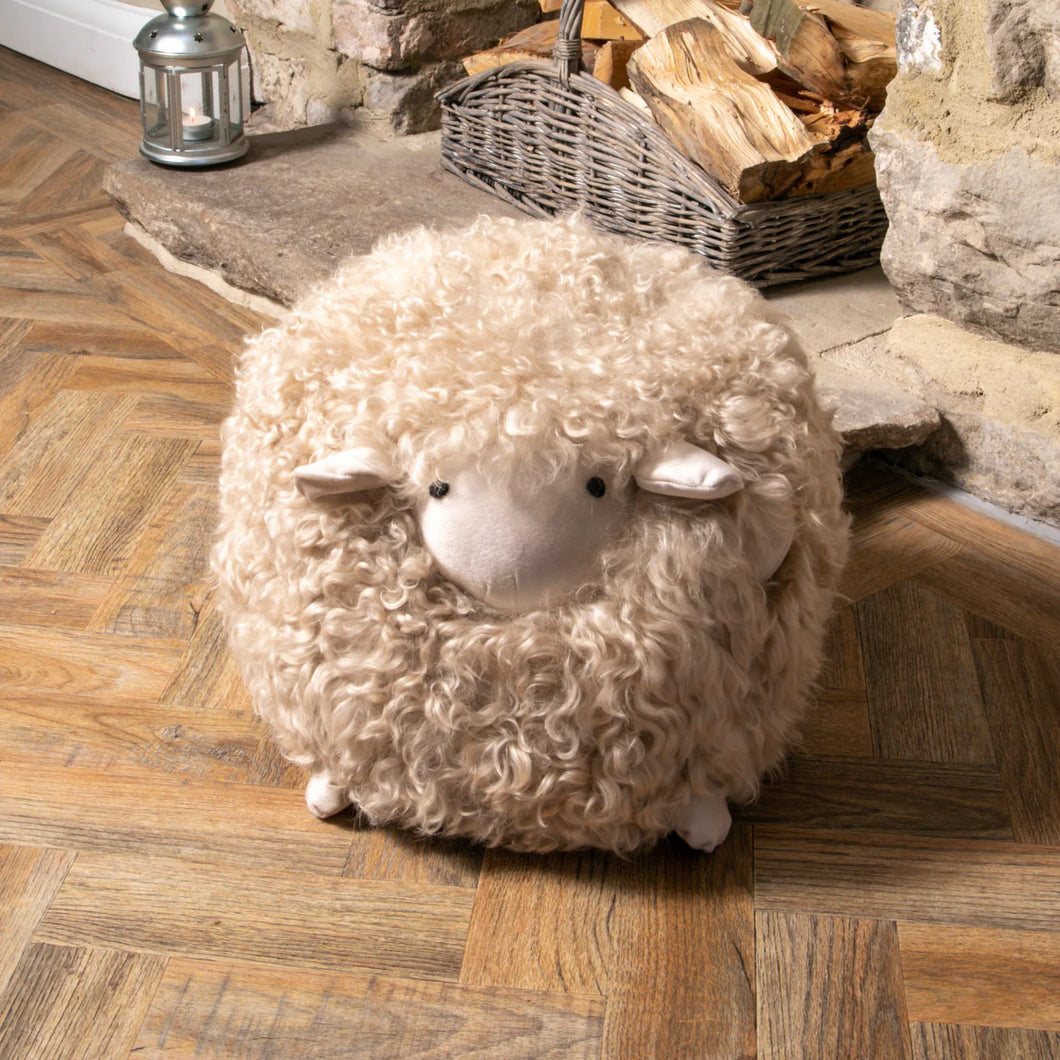 Little Lamb, natural white sheepskin stool