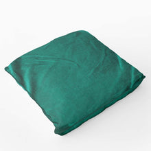 Load image into Gallery viewer, Velvet velour cushion in teal with coordinating piping, handmade in the UK, showcasing luxurious texture.

