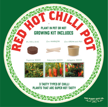 Load image into Gallery viewer, Red Hot Chilli Pot. Eco grow your own plant, gardening kit.
