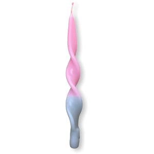 Twisted dip dye candles