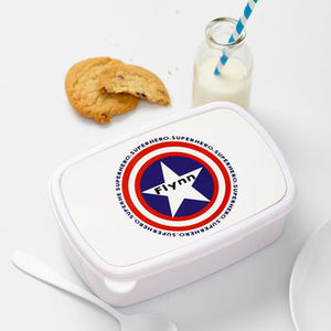 Personalised kids superhero lunch box