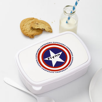 Personalised kids superhero lunch box