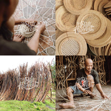 Lade das Bild in den Galerie-Viewer, Placemat hand-woven from rattan reeds, showcasing craftsmanship in creating unique bohemian charger plates.
