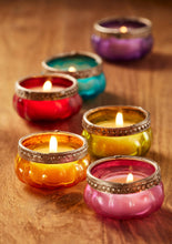 Indlæs billede til gallerivisning Set of six pumpkin glass tealight holders
