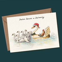 Lade das Bild in den Galerie-Viewer, Seven swans a-swimming - Christmas card
