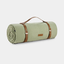 Indlæs billede til gallerivisning Picnic Blanket, 10-12 person XXL Large Green Herringbone Picnic Rug Mat
