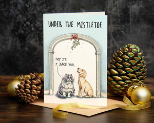 Under the Mistletoe -Christmas Card