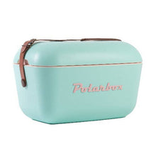 Lade das Bild in den Galerie-Viewer, Coolbox Polarbox 12L retro coolbox in cyan baby rose color, perfect for keeping food and drinks cold.
