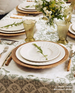 Balinese round rattan charger plate / place mat