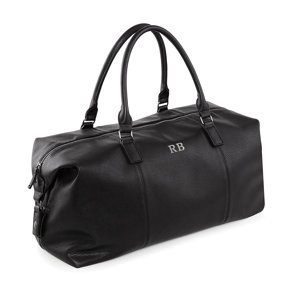 Personalised Monogrammed Vegan Leather Weekender Holdall