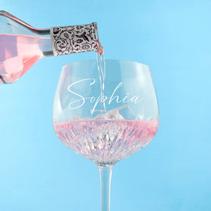 Personalised crystal gin glass
