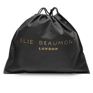 Personalised Elie Beaumont black bag with blue diamond strap