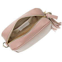 Load image into Gallery viewer, Personalised Elie Beaumont blush pink bag with a gold chain strap
