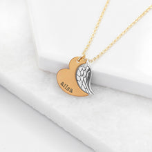 Load image into Gallery viewer, Personalised heart &amp; wing necklace
