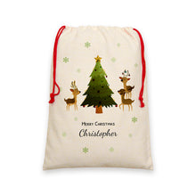 Load image into Gallery viewer, Personalised Christmas reindeer family christmas sack
