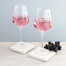 Load image into Gallery viewer, Personalised love heart wine glass
