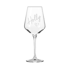 Load image into Gallery viewer, Personalised love heart wine glass
