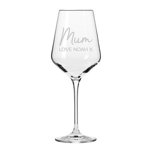Mum's personalised wine glass