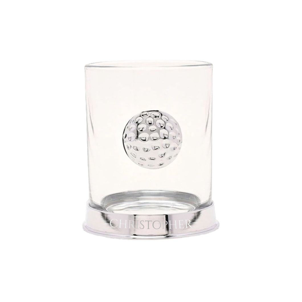 Personalised golf pewter glass