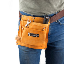 Afbeelding in Gallery-weergave laden, Personalised 6-pocket leather tool belt
