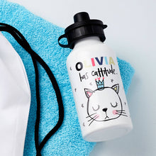 Carica l&#39;immagine nel visualizzatore di Gallery, Personalised kids cattitude water bottle
