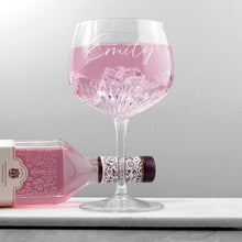 Load image into Gallery viewer, Personalised crystal gin glass

