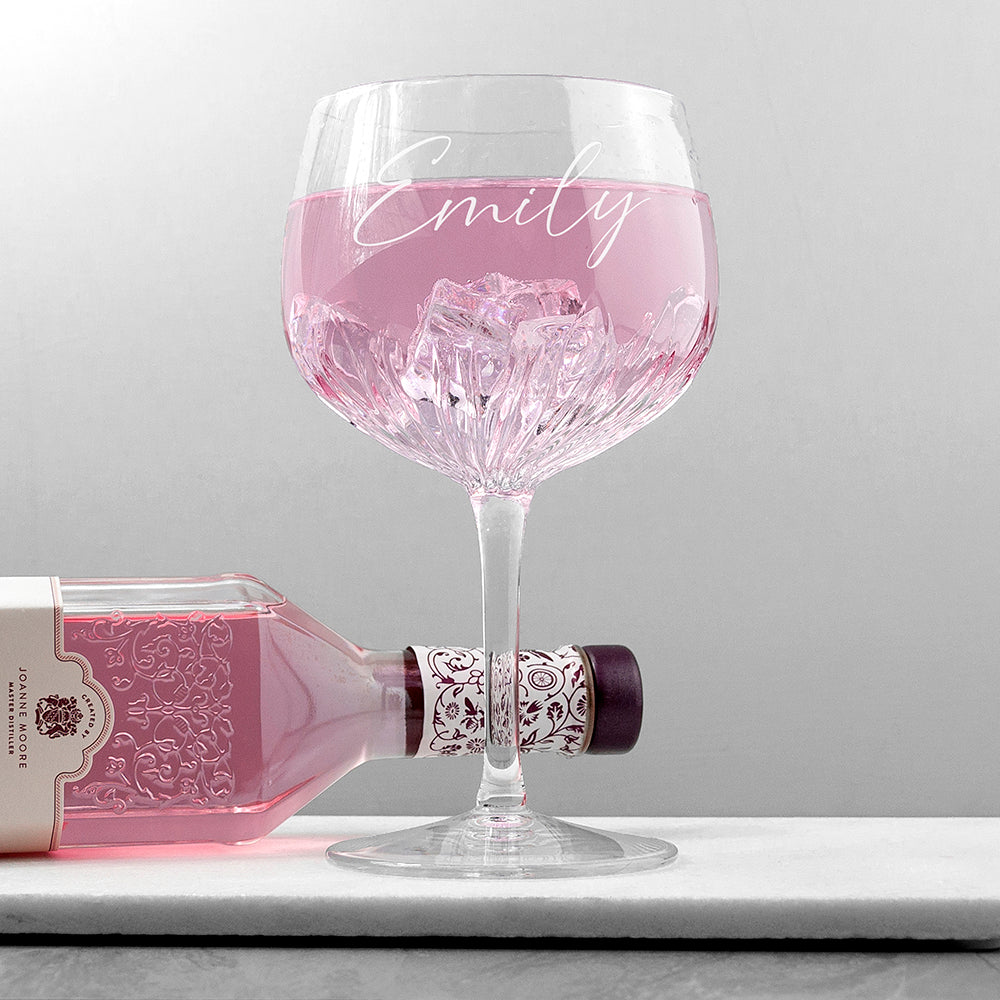 Personalised crystal gin glass