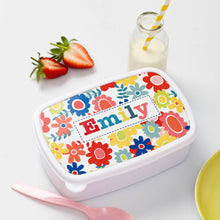 Indlæs billede til gallerivisning Personalised kids patterned lunch box in a choice of styles
