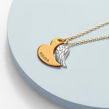 Load image into Gallery viewer, Personalised heart &amp; wing necklace
