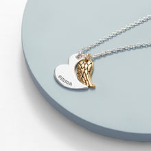 Load image into Gallery viewer, Personalised heart &amp; wing necklace
