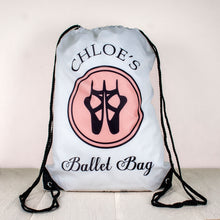 Load image into Gallery viewer, Personalised kids Sports drawstring bag in a choice of activity
