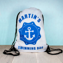 Load image into Gallery viewer, Personalised kids Sports drawstring bag in a choice of activity
