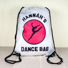 Load image into Gallery viewer, Personalised kids Sports drawstring bag in a choice of activity
