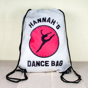 Personalised kids Sports drawstring bag in a choice of activity