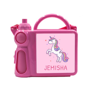 Personalised kids lunch boxes with water bottle