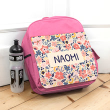 Load image into Gallery viewer, Personalised kids pink backpack
