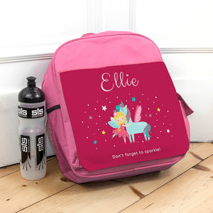 Personalised kids pink backpack