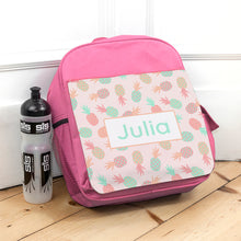 Load image into Gallery viewer, Personalised kids pink backpack
