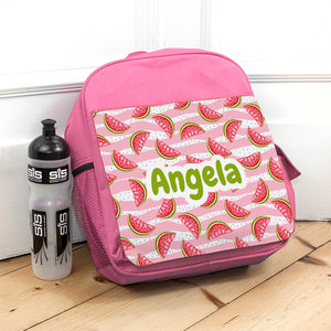 Personalised kids pink backpack