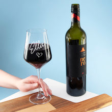 Load image into Gallery viewer, Personalised love heart wine glass
