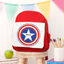 Afbeelding in Gallery-weergave laden, Personalised kids superhero mini rucksack
