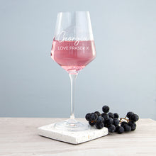 Load image into Gallery viewer, Personalised with love wine glass
